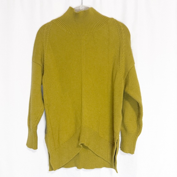 Maeve by Anthropologie Chartreuse Crystal Mock Neck Tunic Sweater Size XXSP - Picture 2 of 9